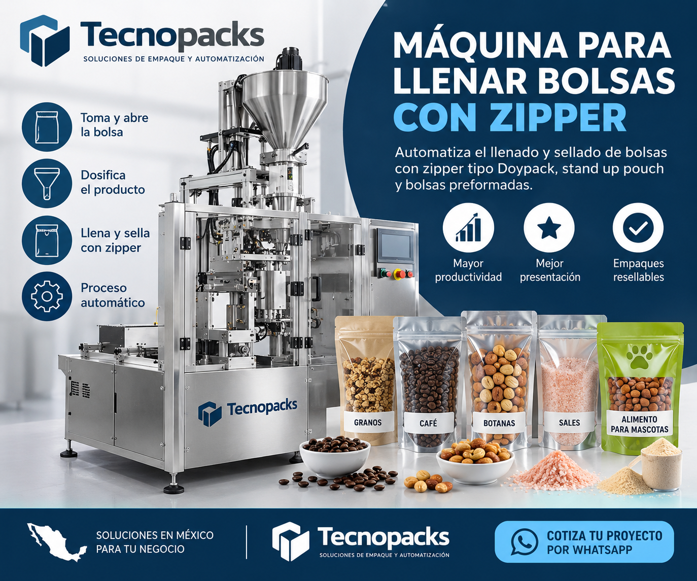 Máquina para llenar bolsas con zipper máquina para llenar bolsas con zipper Máquina para llenar bolsas con zipper maquina para llenar bolsas con zipper